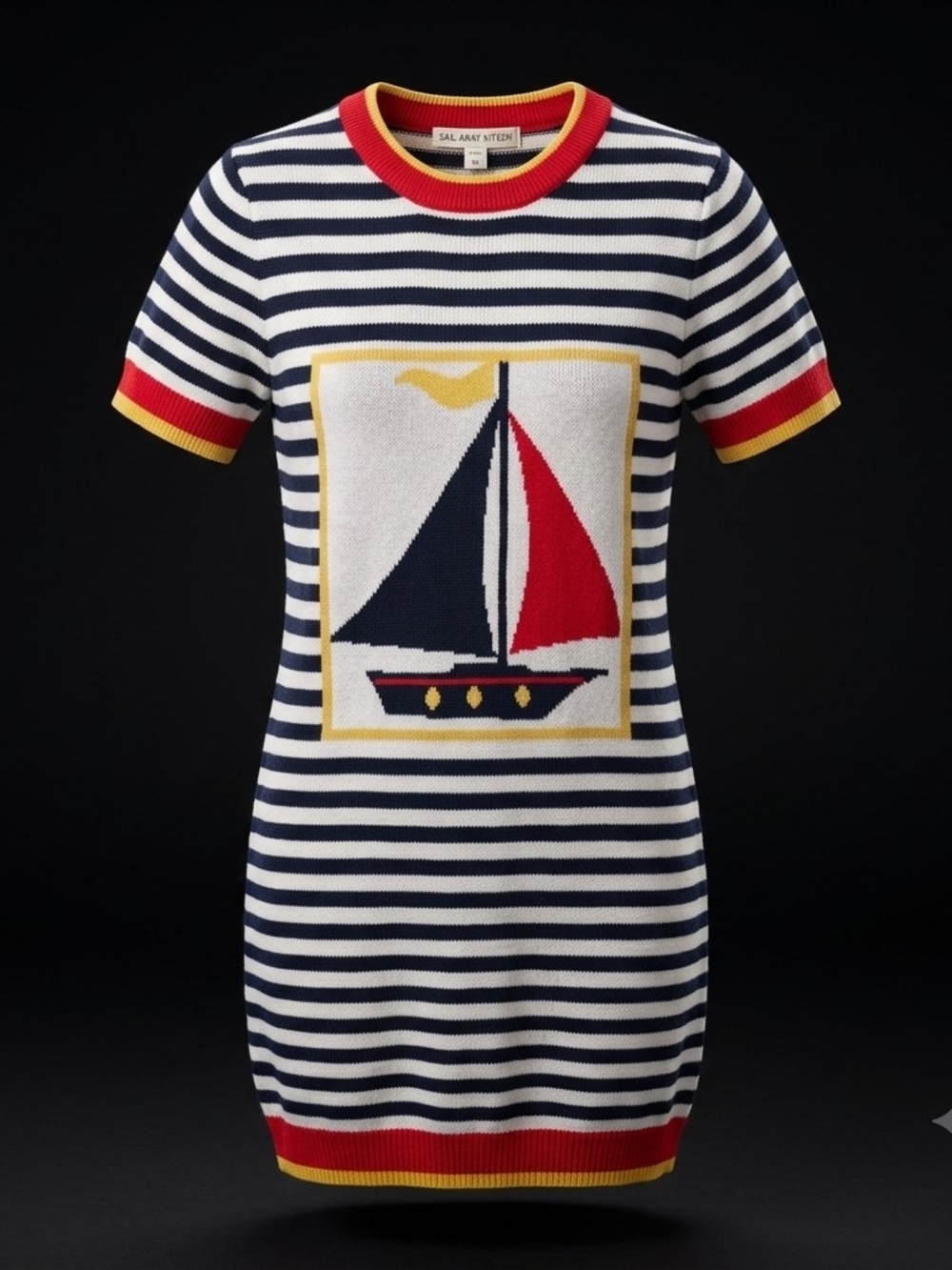 Flat White Nautical knit mini dress